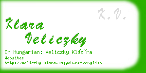 klara veliczky business card